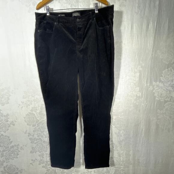 Talbots Pants 18W Black Corduroy Straight Flawless Five Pocket - Picture 1 of 13